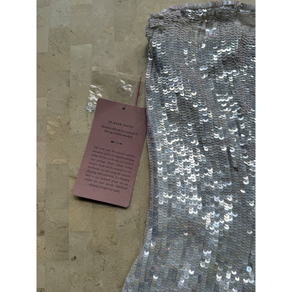Audrey Adele Danielle Sequin Feather Mini Dress Anthropologie BHLDN Size M - Picture 9 of 16